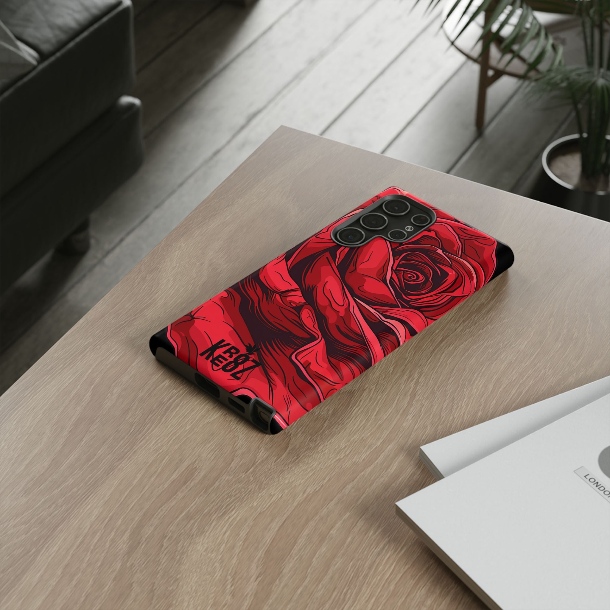 Phone Cases - Red Rose Tough Cases for durable smartphone protection