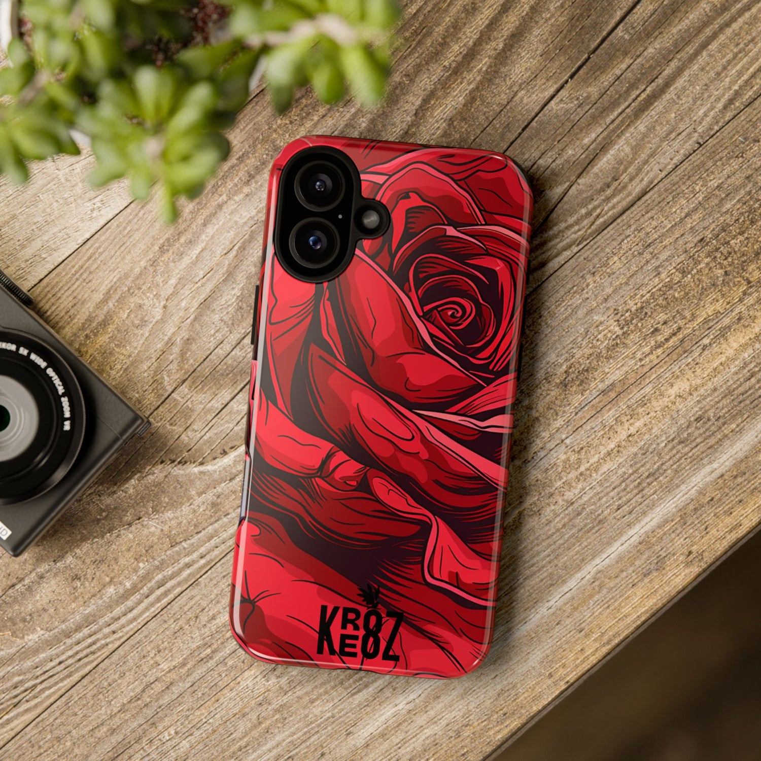 Phone Cases - Red Rose Tough Cases for durable smartphone protection