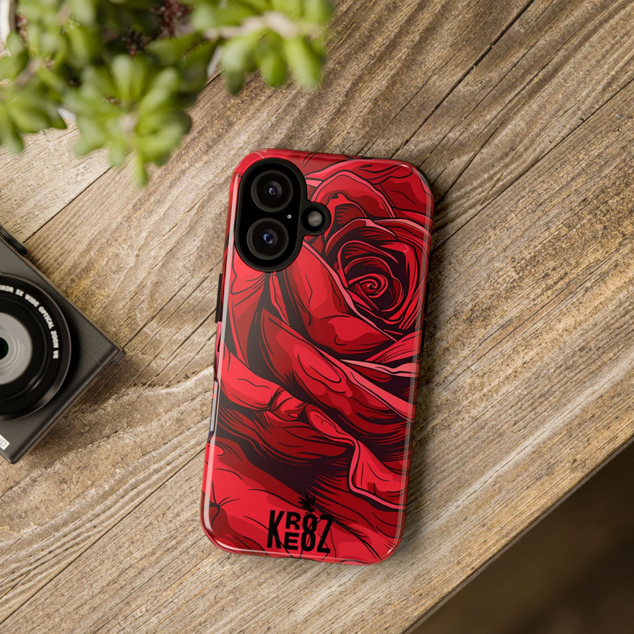 Phone Cases - Red Rose Tough Cases for durable smartphone protection