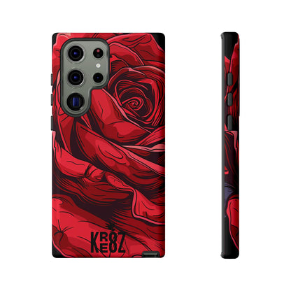 Phone Cases - Red Rose Tough Cases for durable smartphone protection