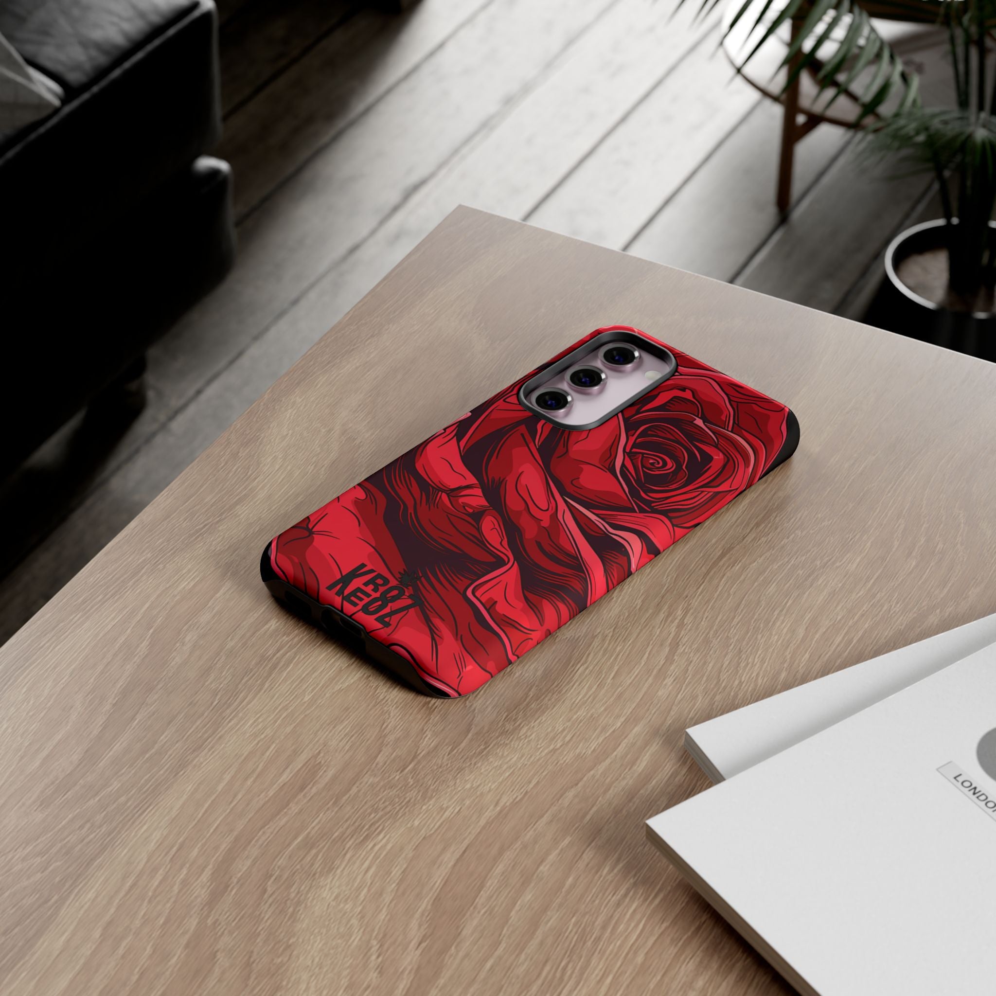 Phone Cases - Red Rose Tough Cases for durable smartphone protection