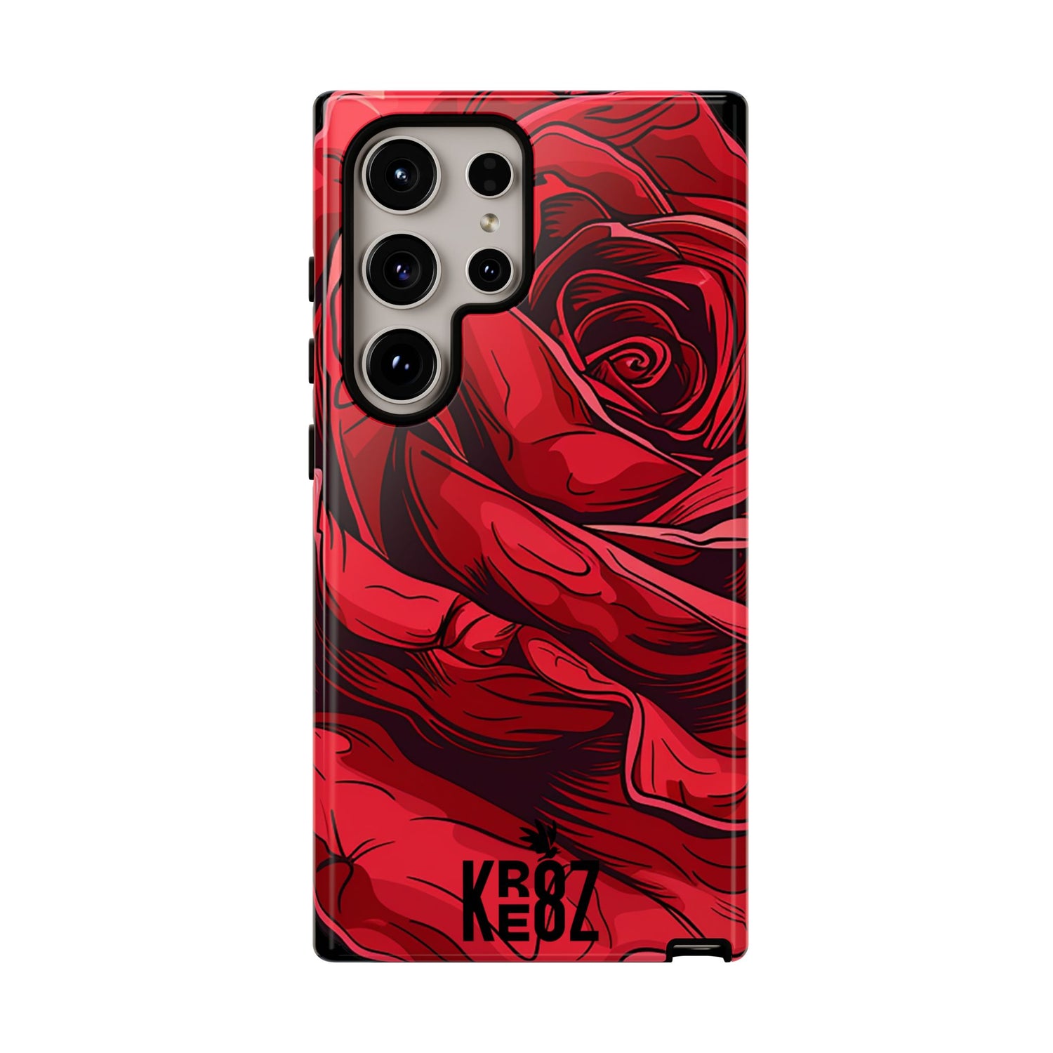 Phone Cases - Red Rose Tough Cases for durable smartphone protection