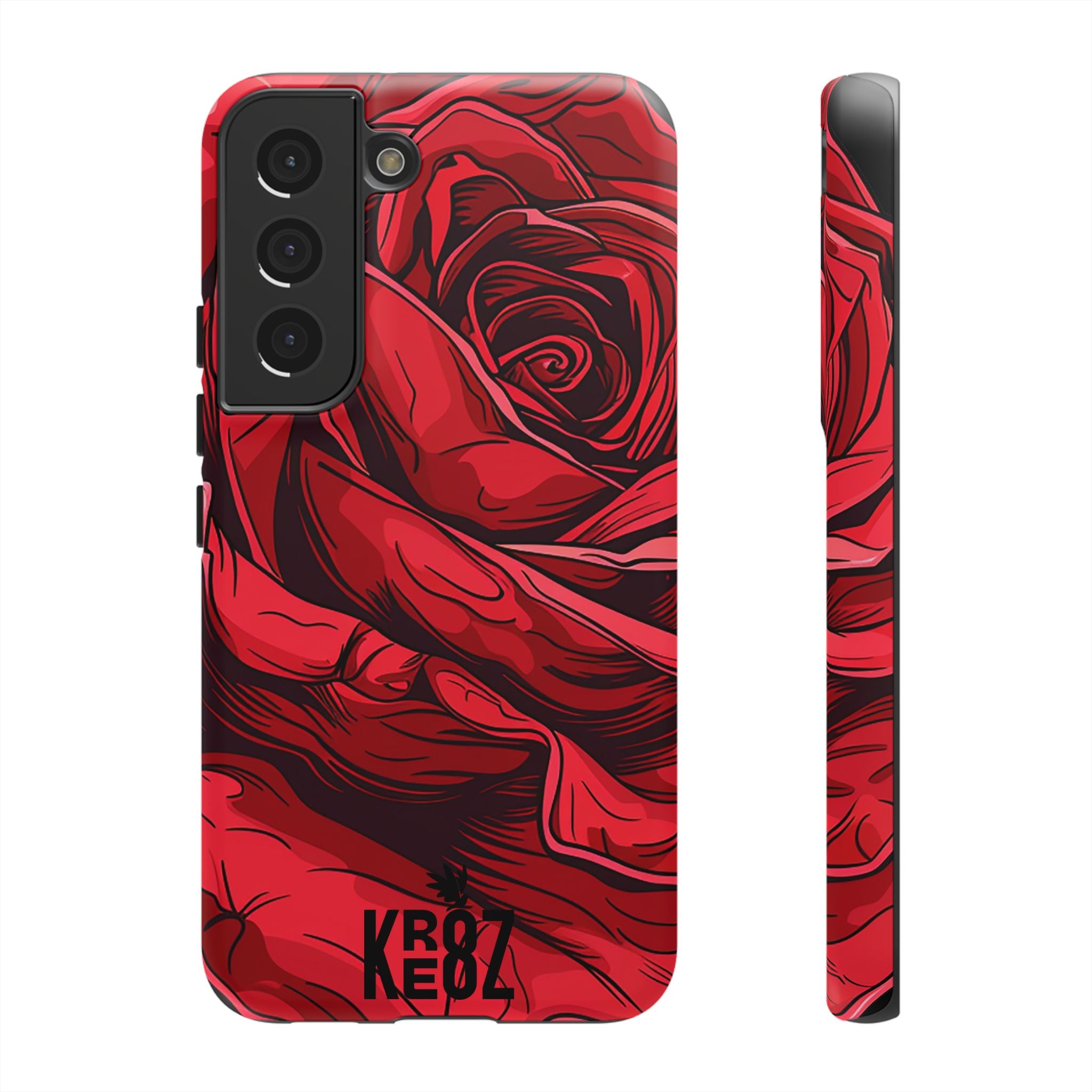 Phone Cases - Red Rose Tough Cases for durable smartphone protection