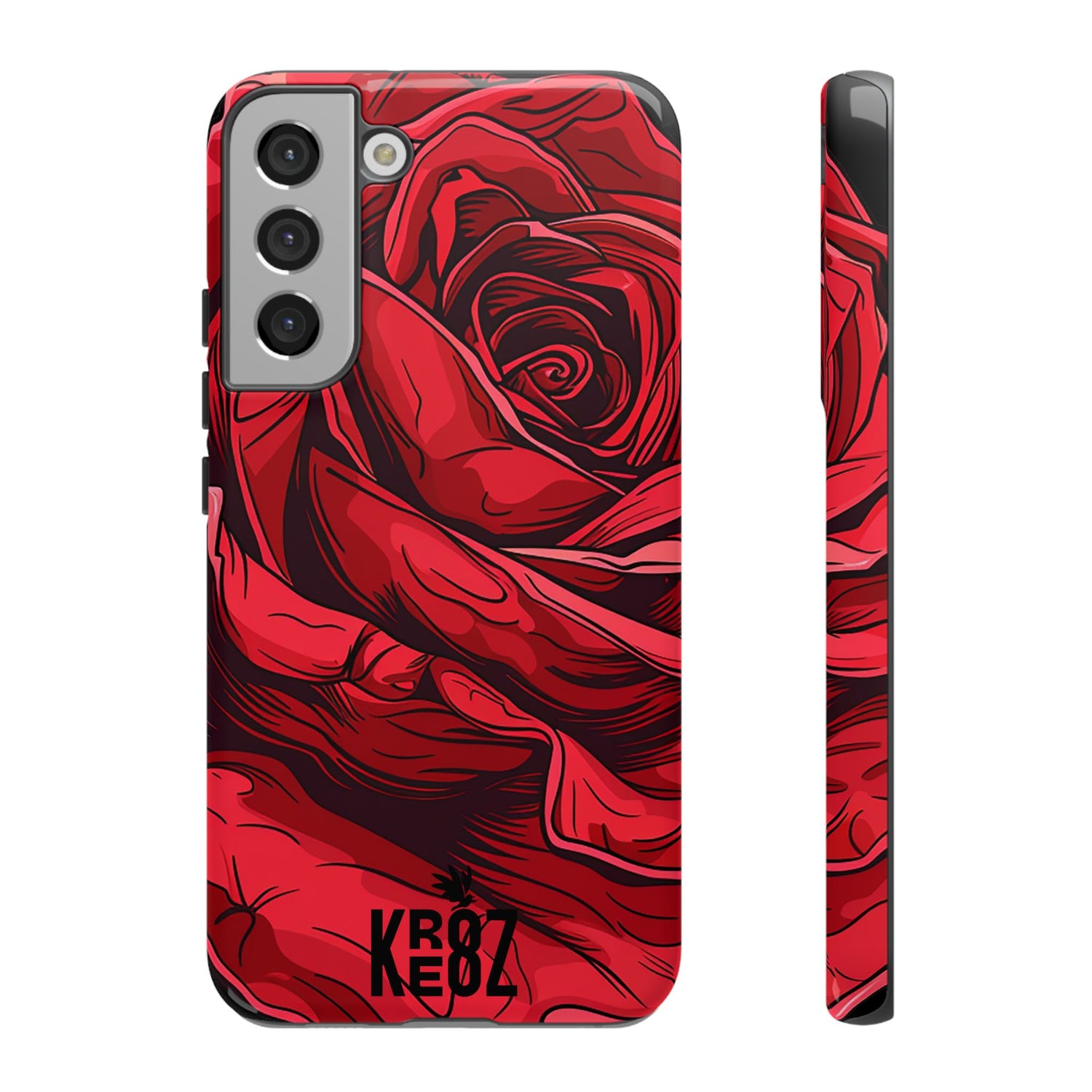 Phone Cases - Red Rose Tough Cases for durable smartphone protection