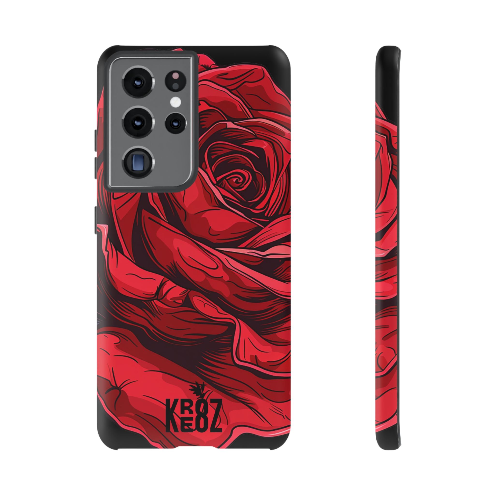 Phone Cases - Red Rose Tough Cases for durable smartphone protection