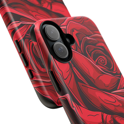 Phone Cases - Red Rose Tough Cases for durable smartphone protection