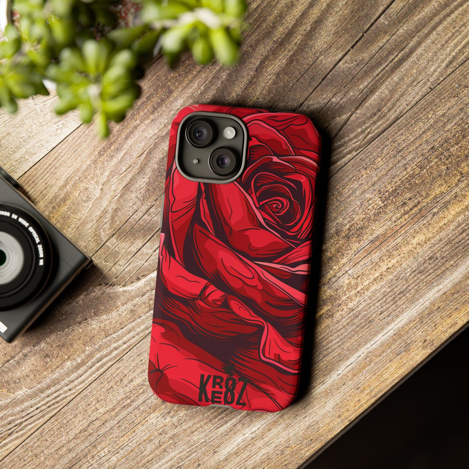 Phone Cases - Red Rose Tough Cases for durable smartphone protection