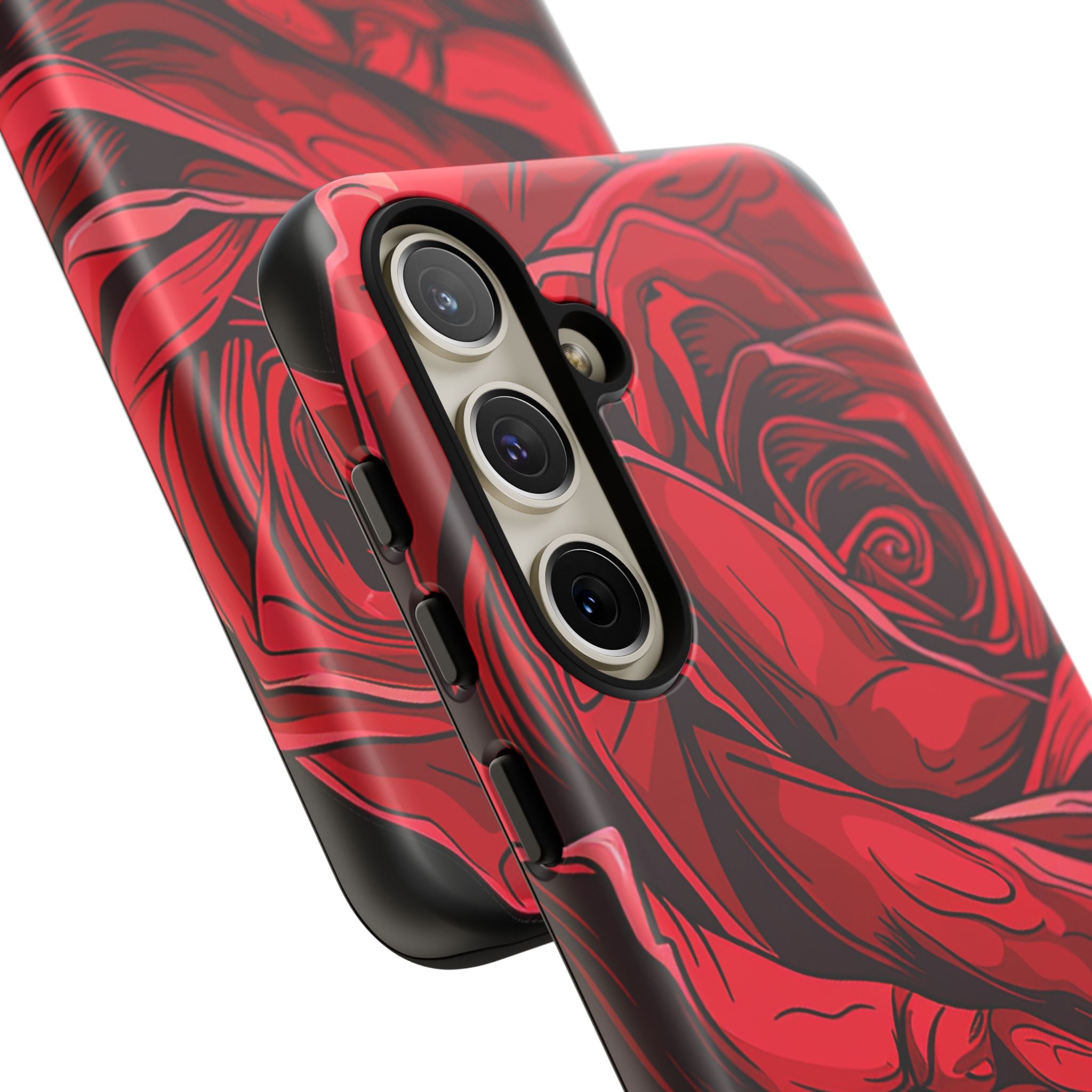 Phone Cases - Red Rose Tough Cases for durable smartphone protection