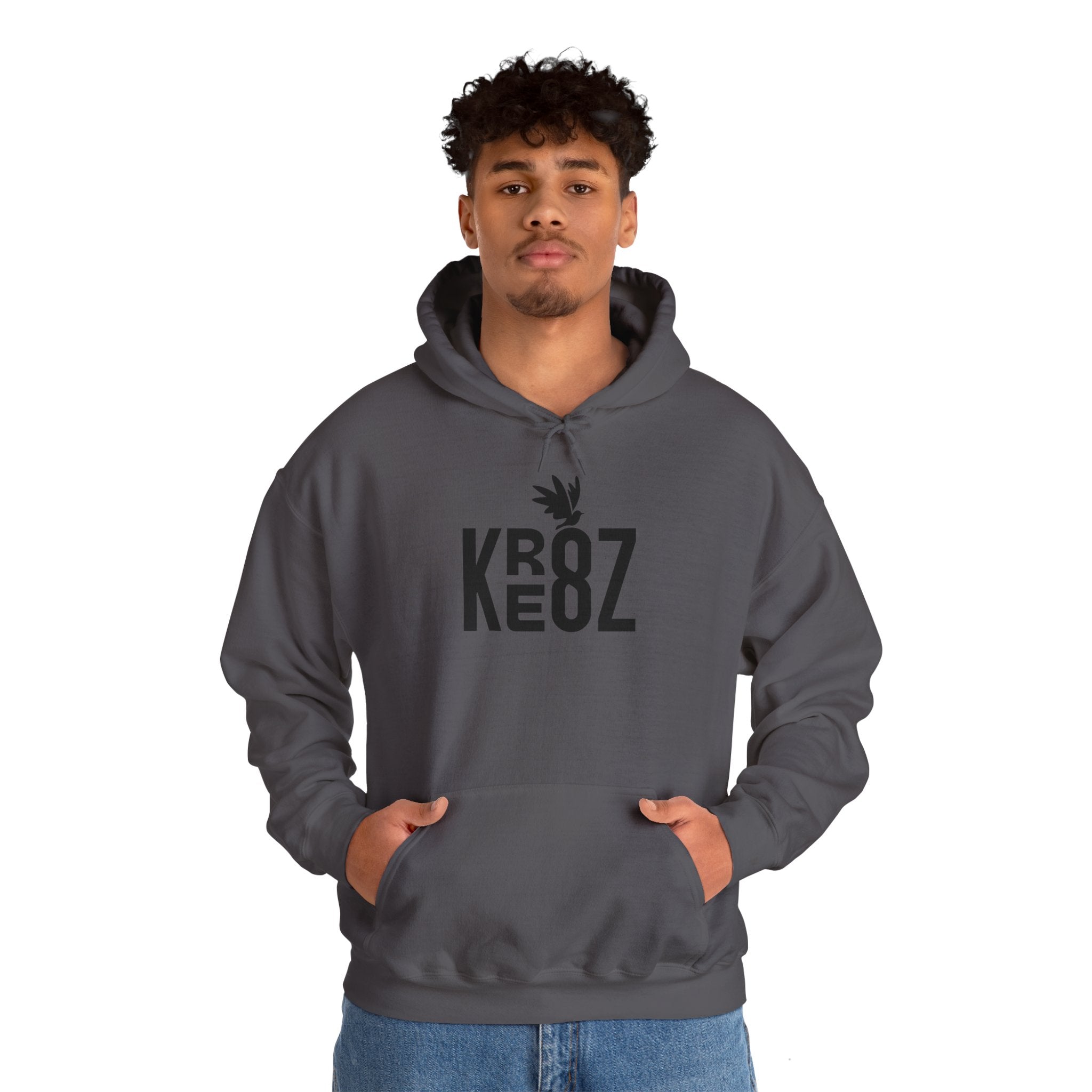 KRE8Z Brand Black Print Unisex Heavy Blend™ Hooded Sweatshirt