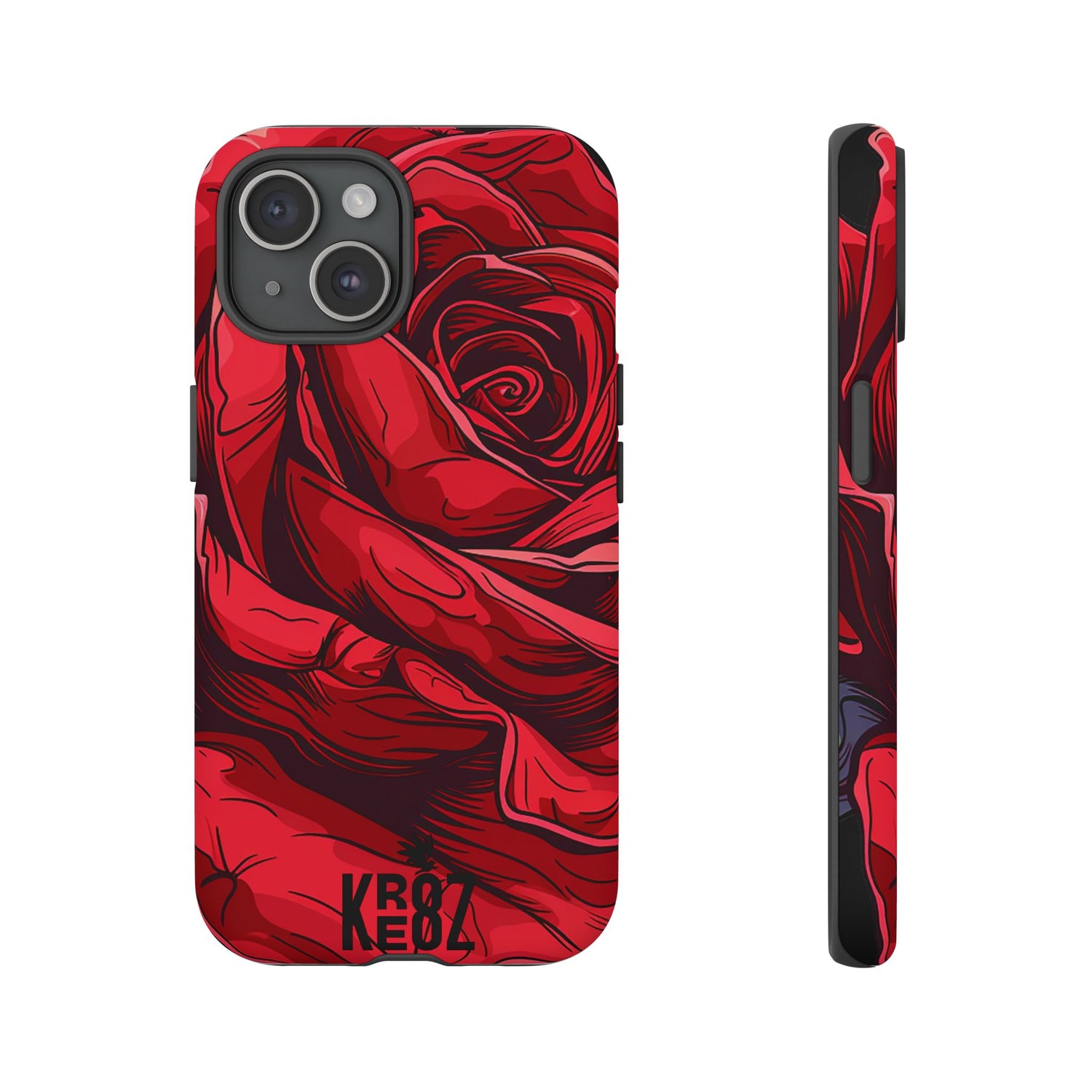 Phone Cases - Red Rose Tough Cases for durable smartphone protection