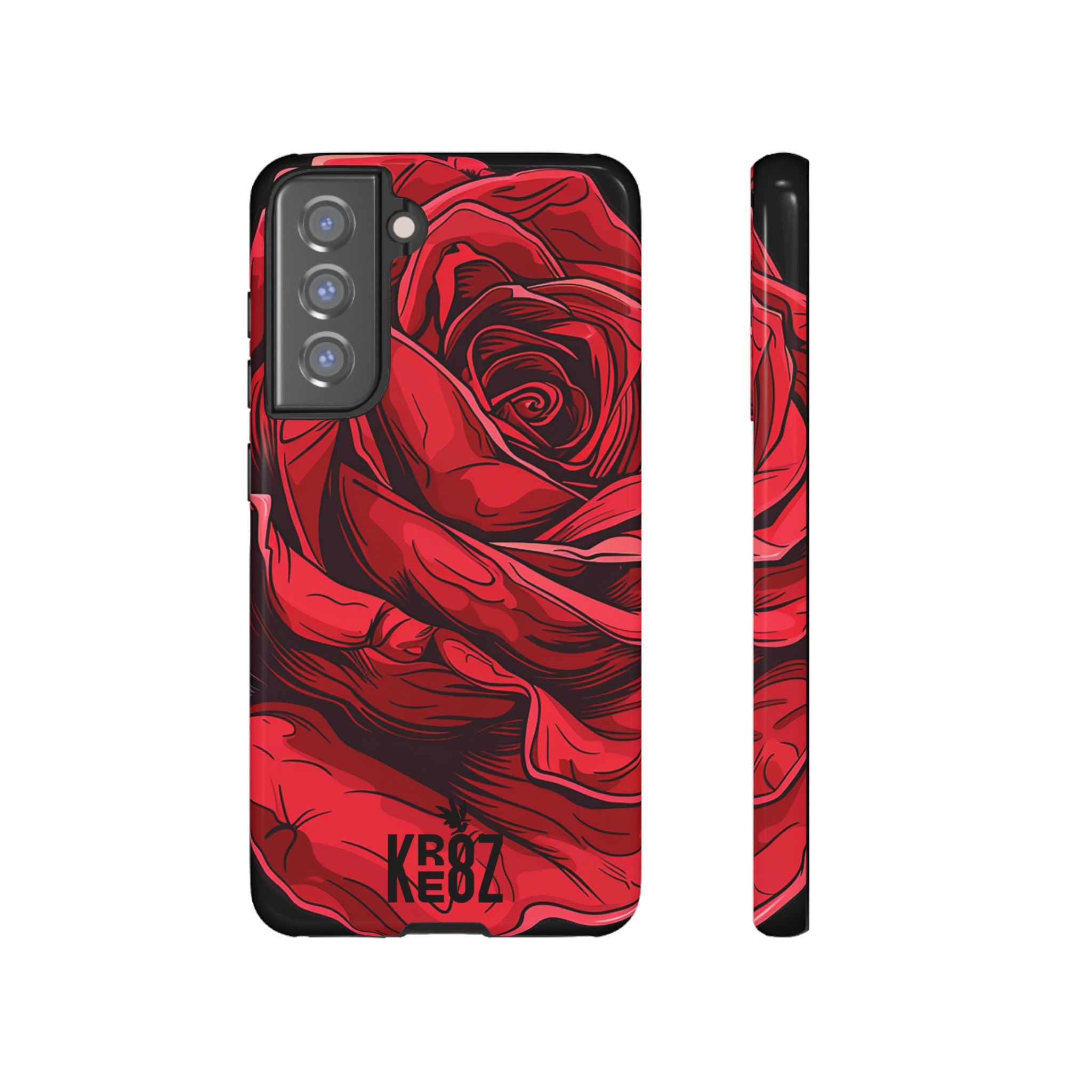 Phone Cases - Red Rose Tough Cases for durable smartphone protection