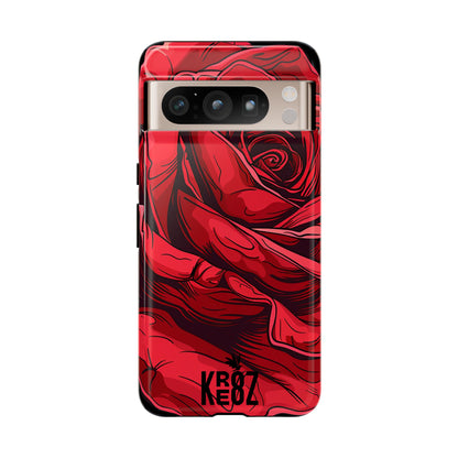 Phone Cases - Red Rose Tough Cases for durable smartphone protection