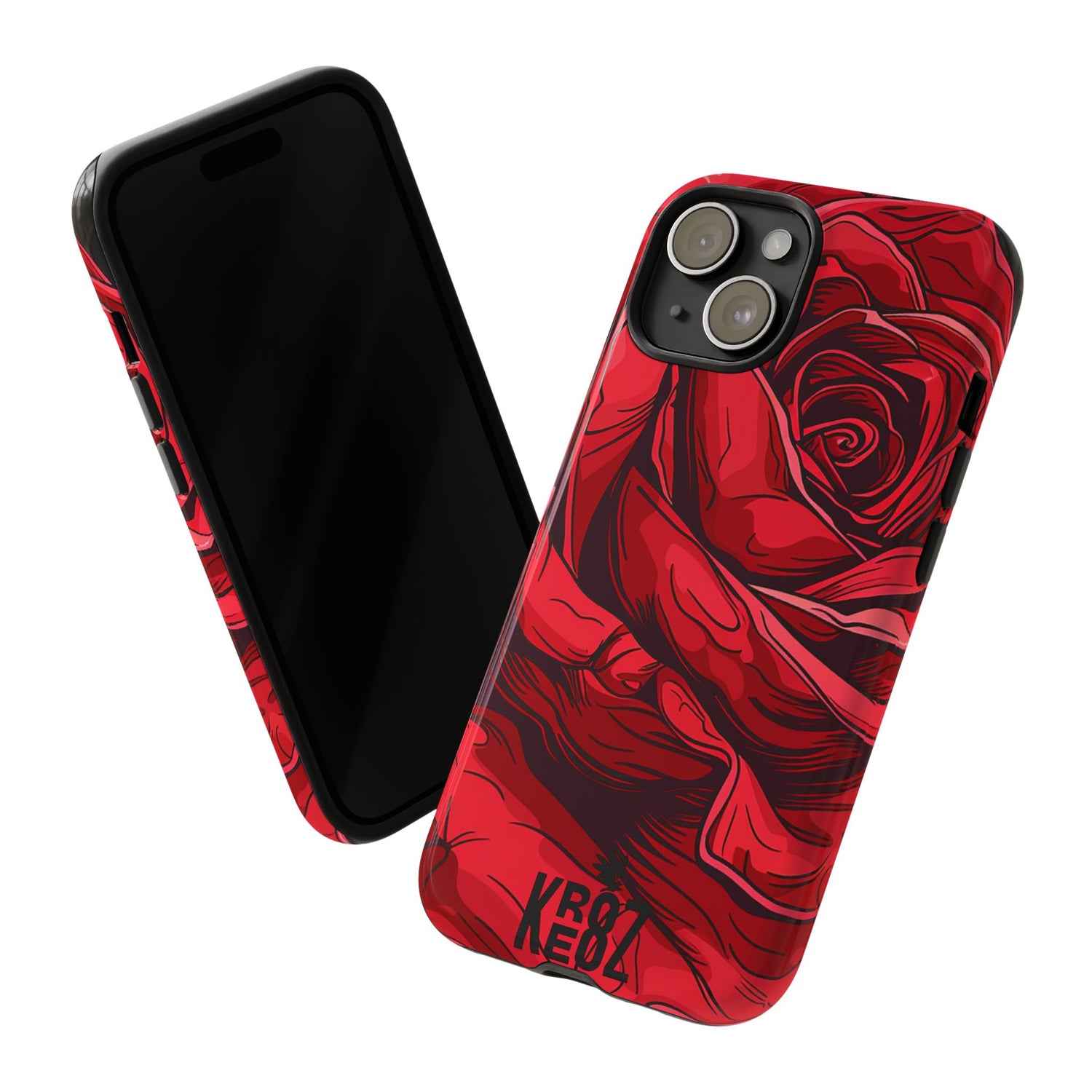 Phone Cases - Red Rose Tough Cases for durable smartphone protection