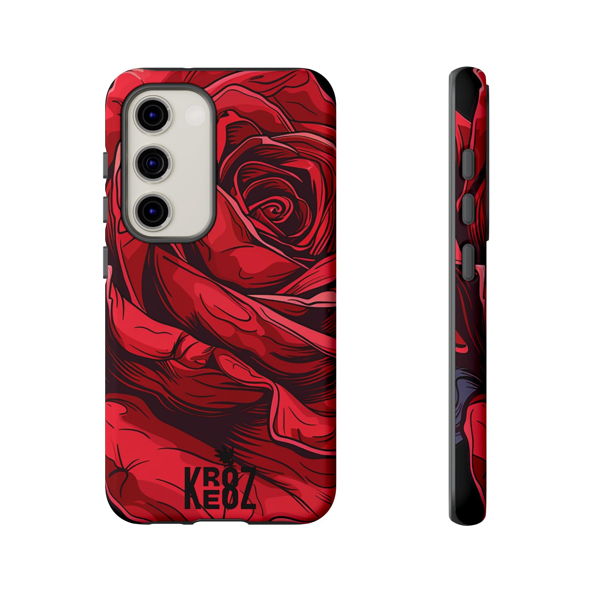 Phone Cases - Red Rose Tough Cases for durable smartphone protection