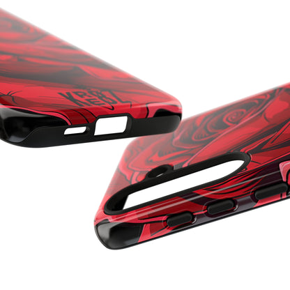 Phone Cases - Red Rose Tough Cases for durable smartphone protection