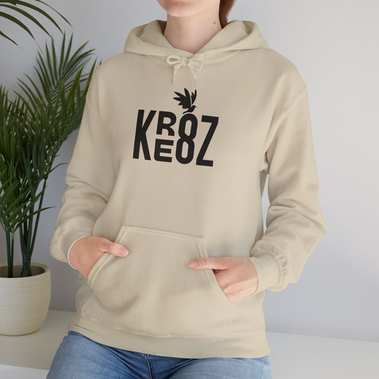 KRE8Z Brand Black Print Unisex Heavy Blend™ Hooded Sweatshirt