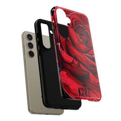 Phone Cases - Red Rose Tough Cases for durable smartphone protection