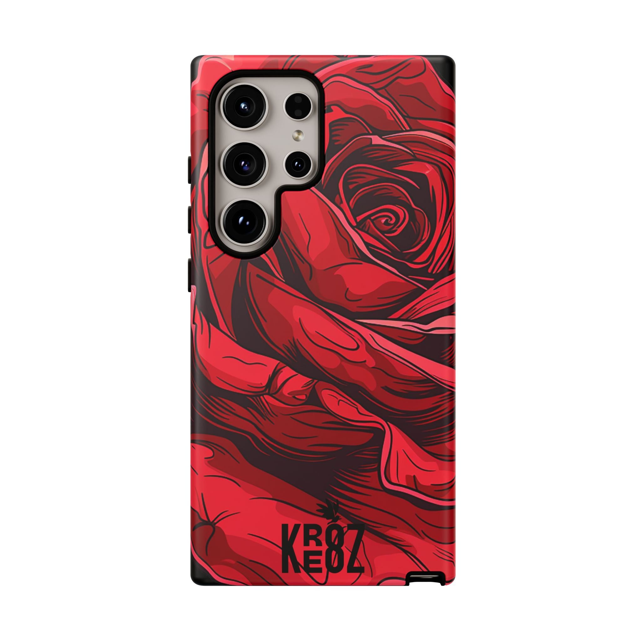 Phone Cases - Red Rose Tough Cases for durable smartphone protection