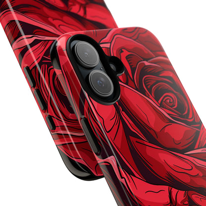 Phone Cases - Red Rose Tough Cases for durable smartphone protection