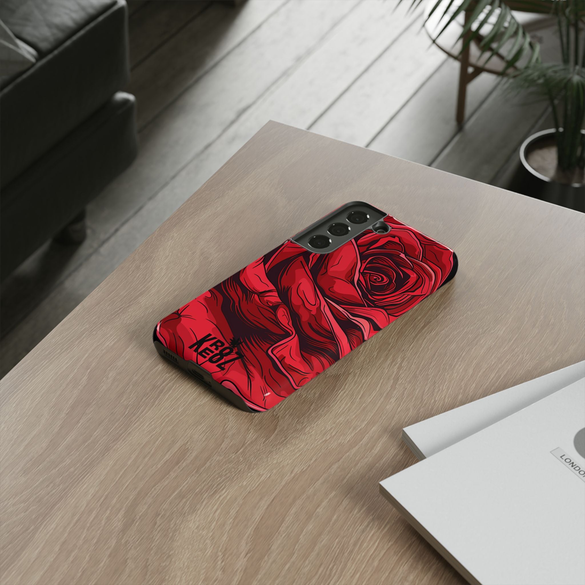 Phone Cases - Red Rose Tough Cases for durable smartphone protection