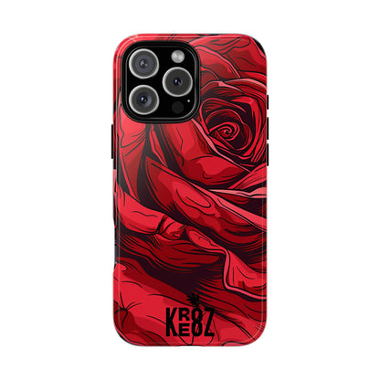 Phone Cases - Red Rose Tough Cases for durable smartphone protection