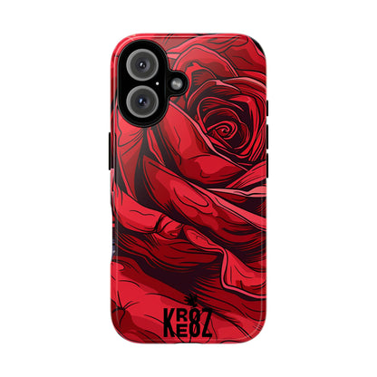 Phone Cases - Red Rose Tough Cases for durable smartphone protection