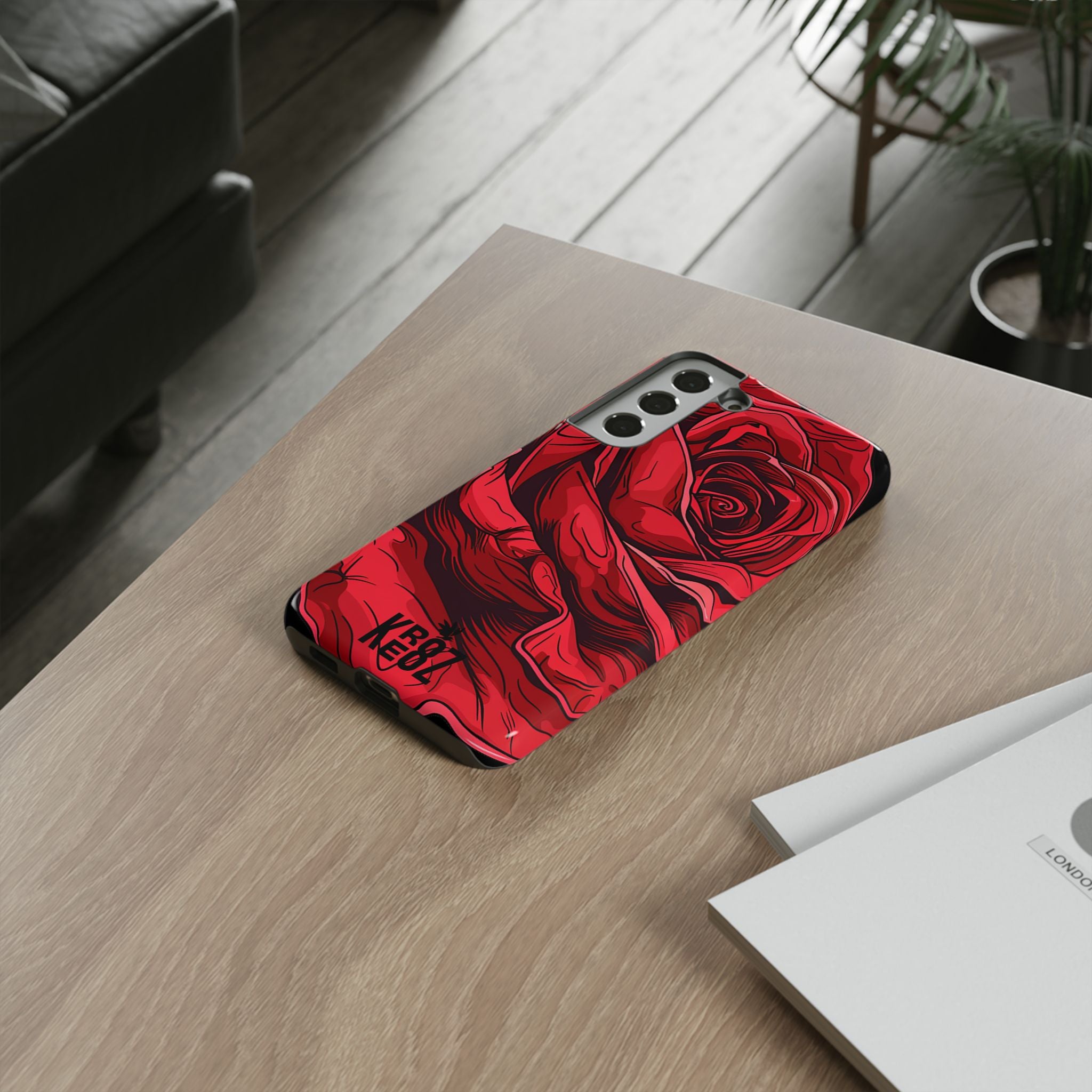 Phone Cases - Red Rose Tough Cases for durable smartphone protection