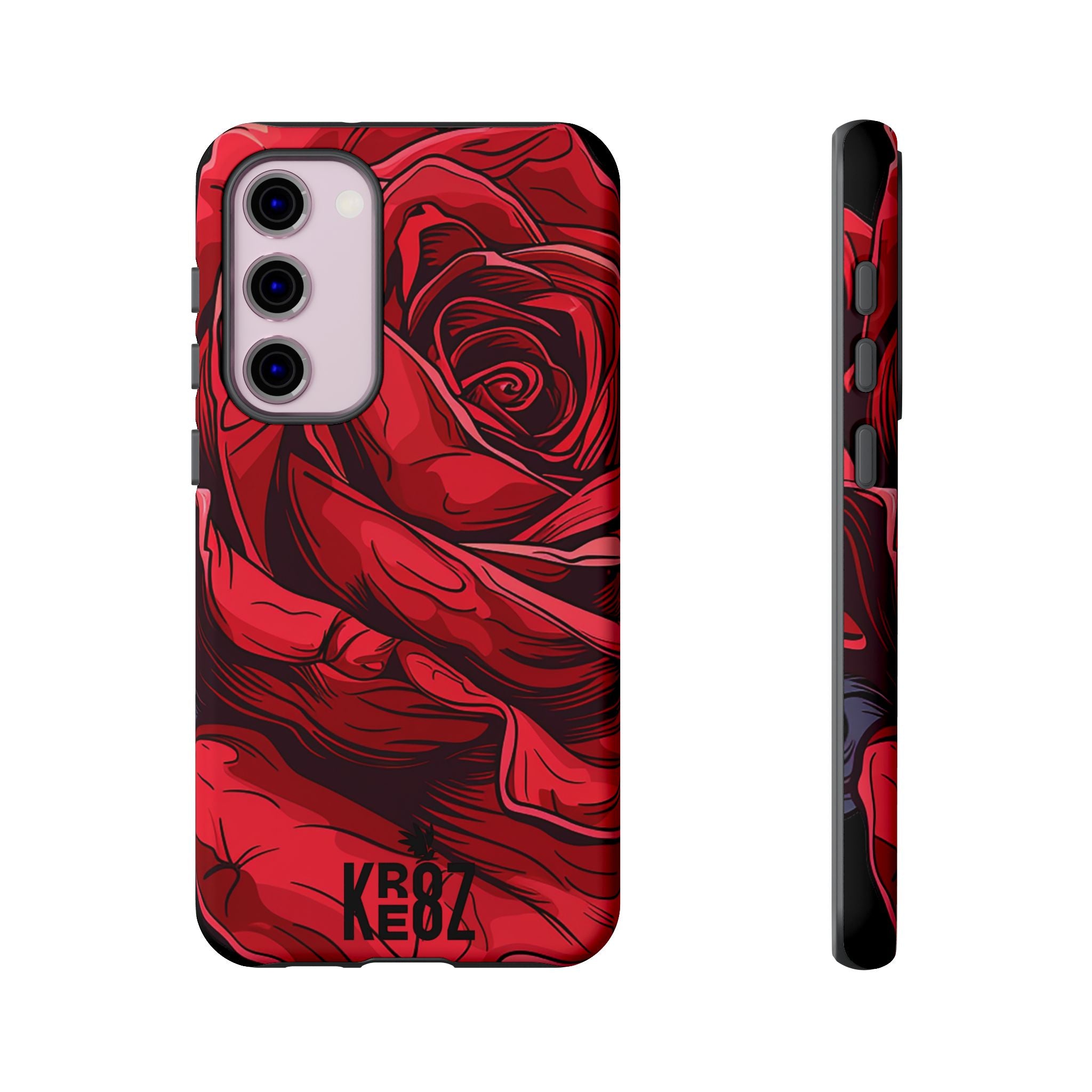 Phone Cases - Red Rose Tough Cases for durable smartphone protection