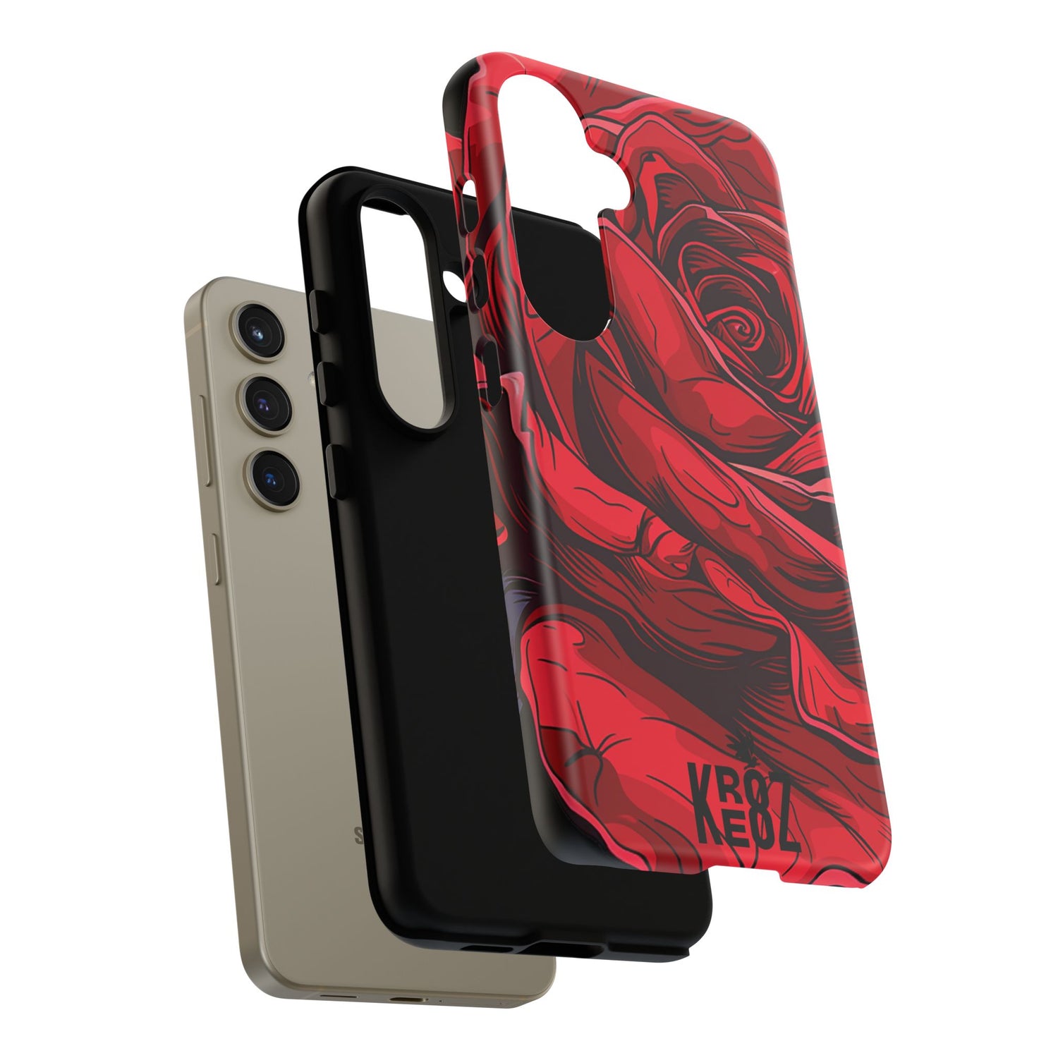 Phone Cases - Red Rose Tough Cases for durable smartphone protection