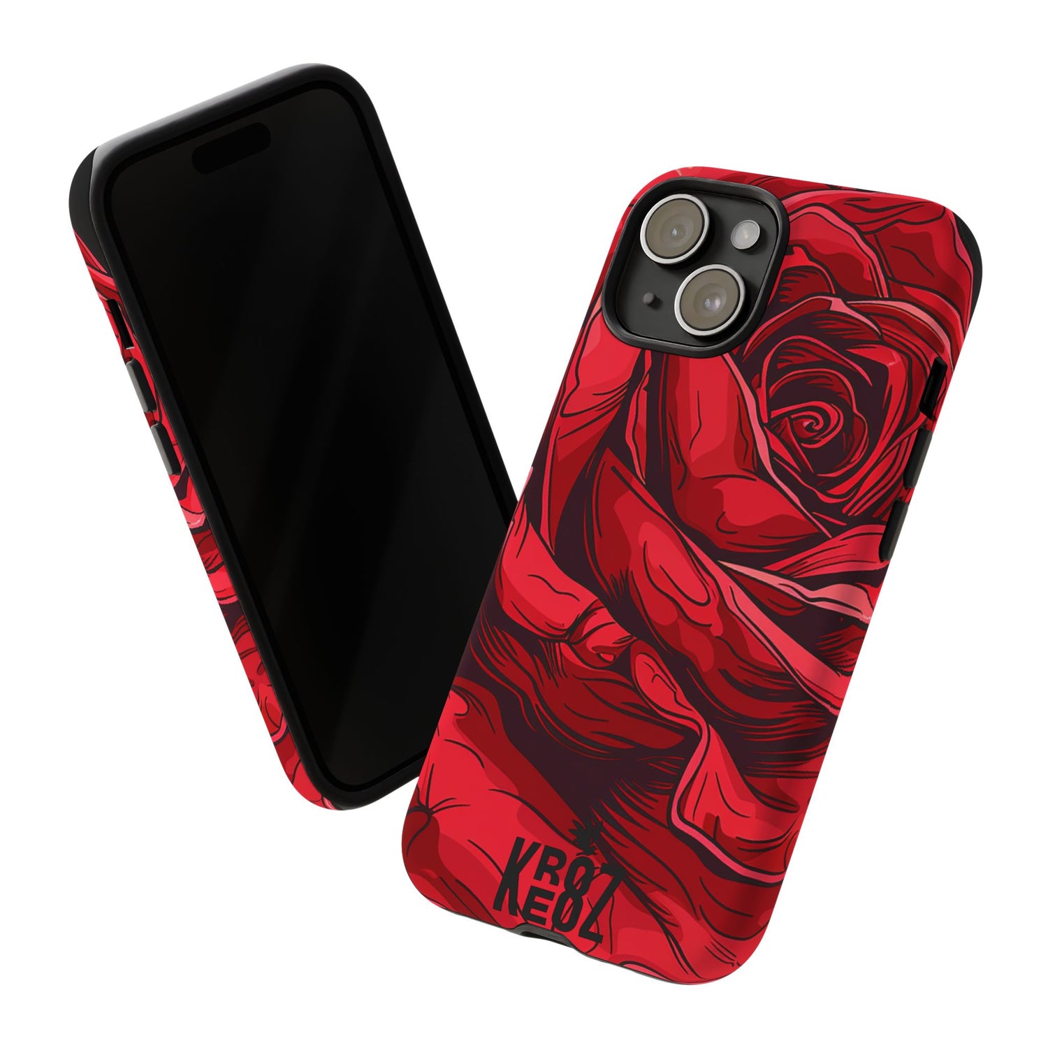 Phone Cases - Red Rose Tough Cases for durable smartphone protection