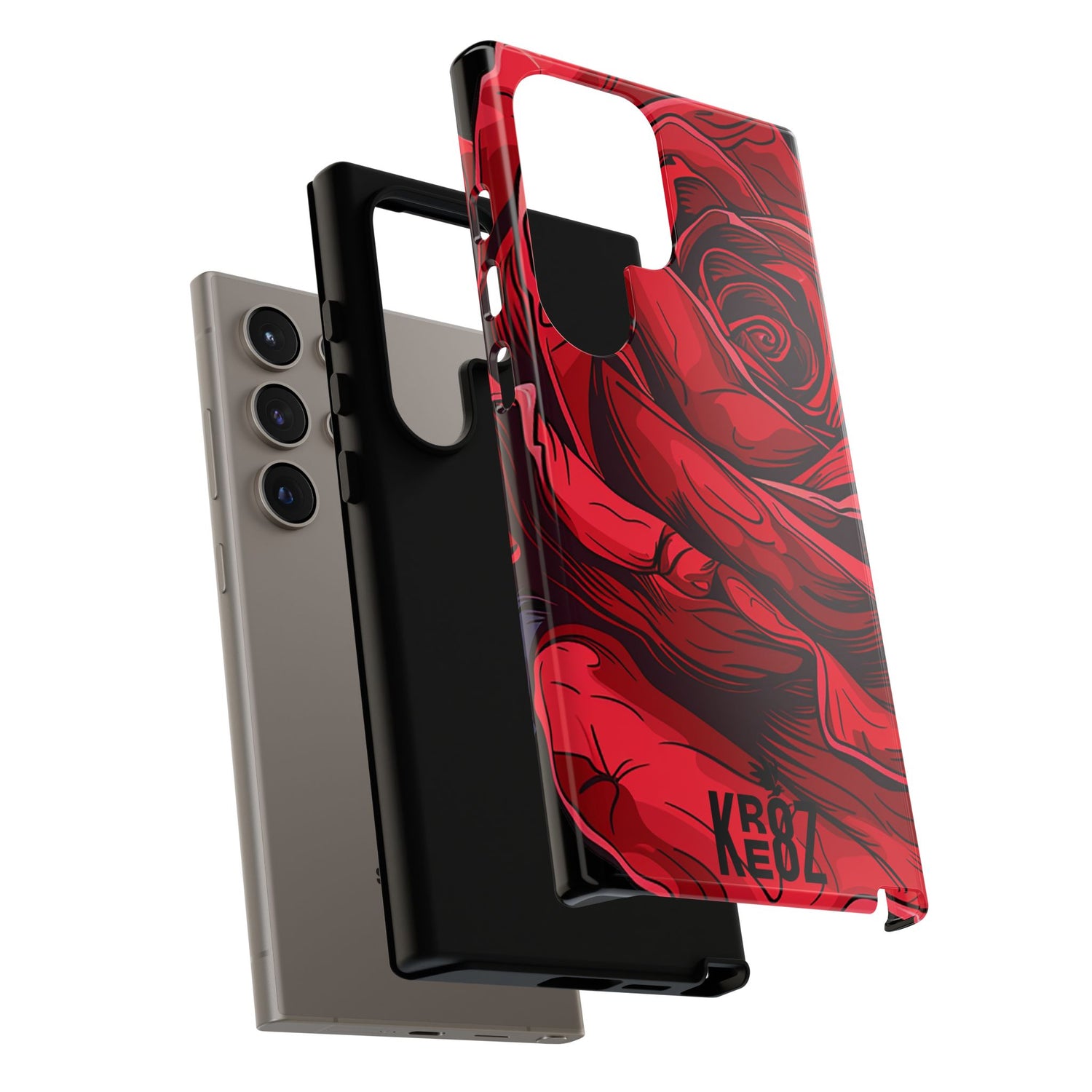 Phone Cases - Red Rose Tough Cases for durable smartphone protection