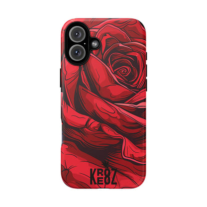 Phone Cases - Red Rose Tough Cases for durable smartphone protection