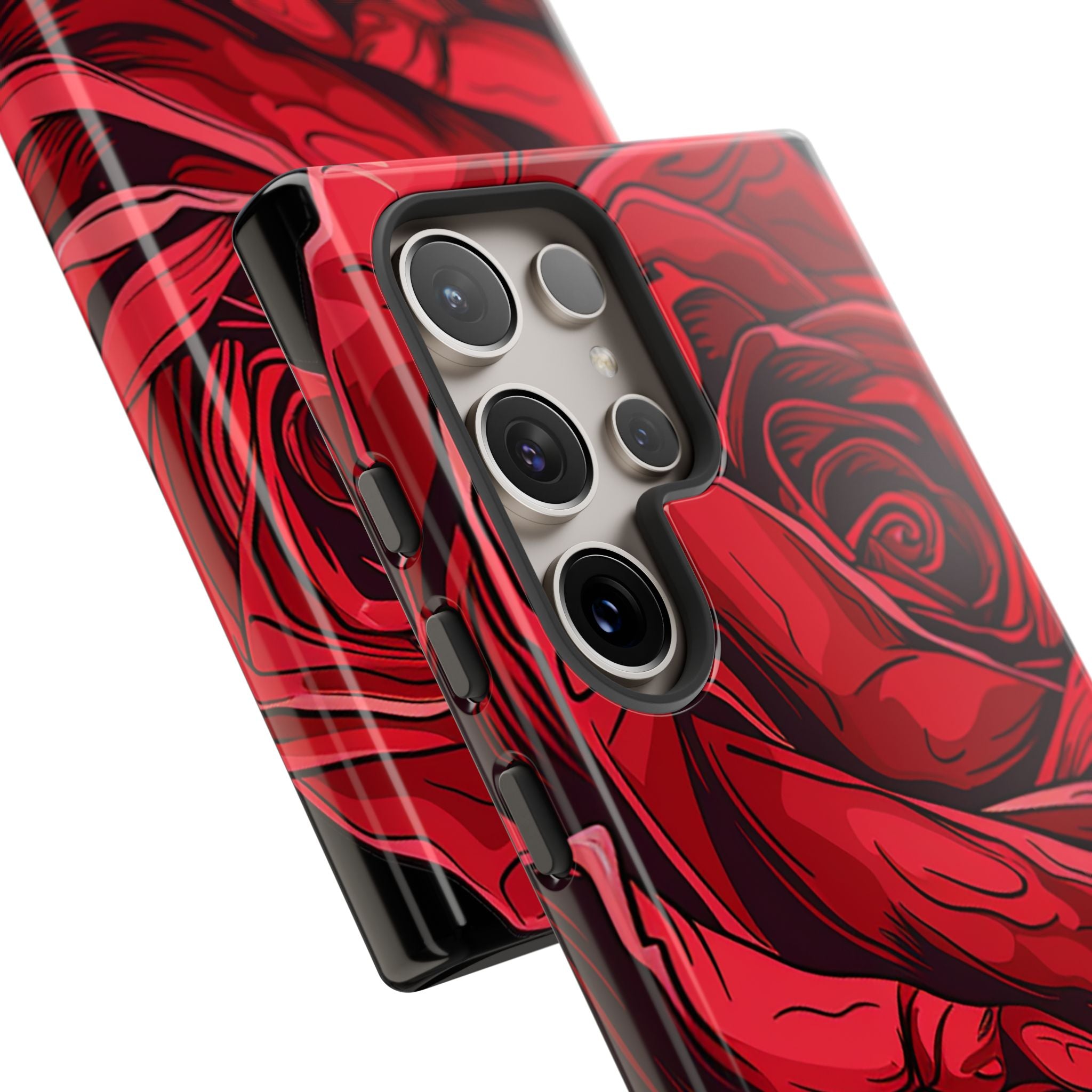 Phone Cases - Red Rose Tough Cases for durable smartphone protection