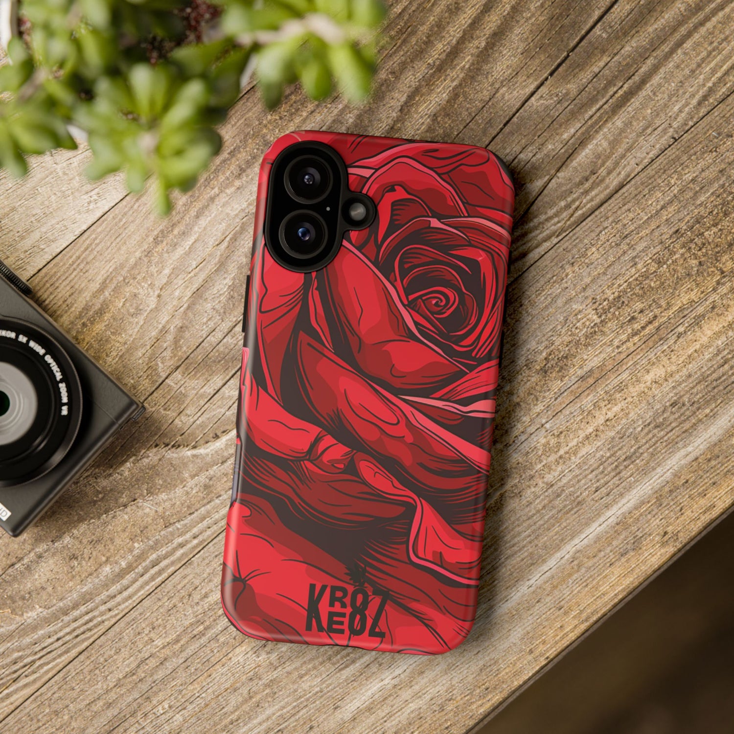 Phone Cases - Red Rose Tough Cases for durable smartphone protection