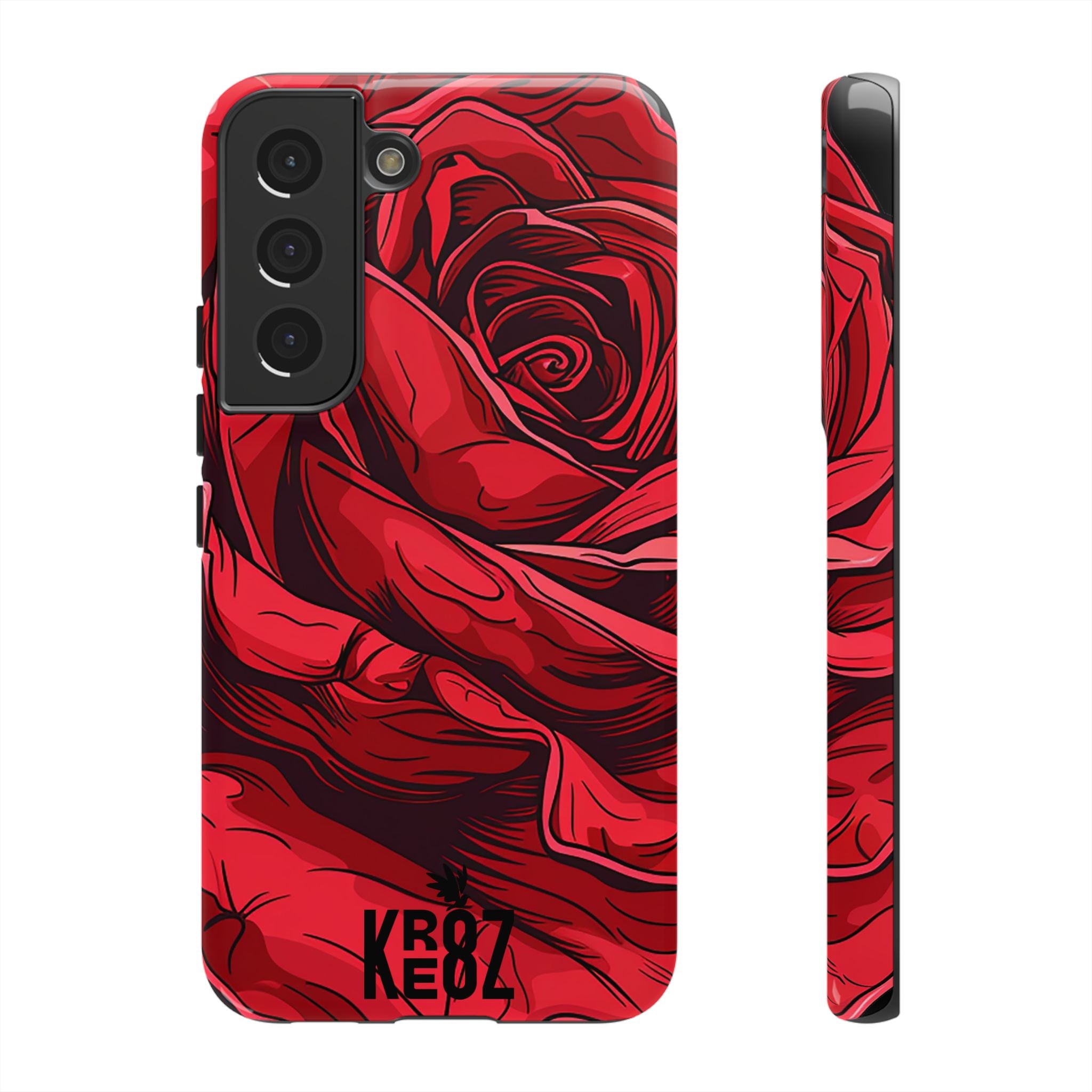 Phone Cases - Red Rose Tough Cases for durable smartphone protection