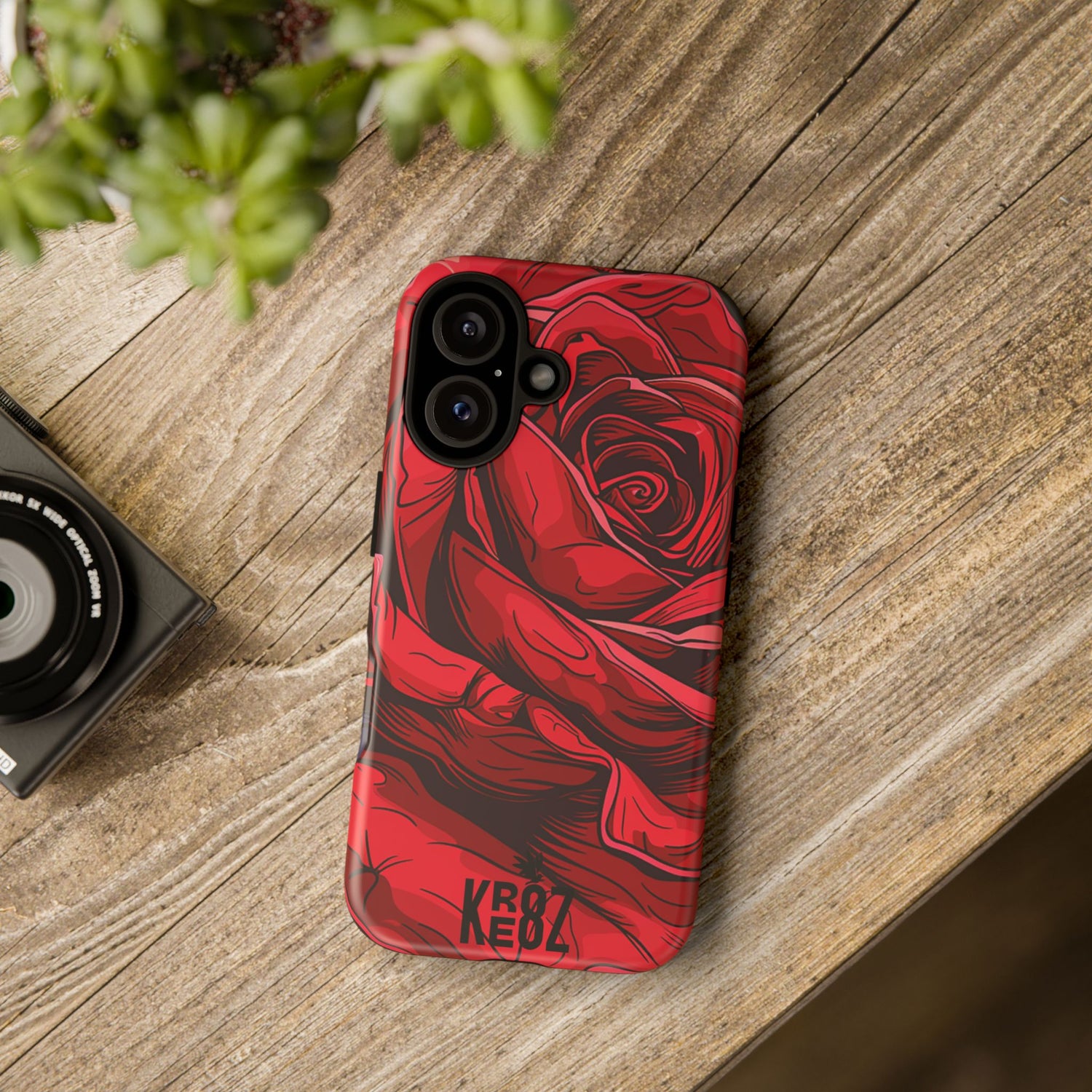 Phone Cases - Red Rose Tough Cases for durable smartphone protection