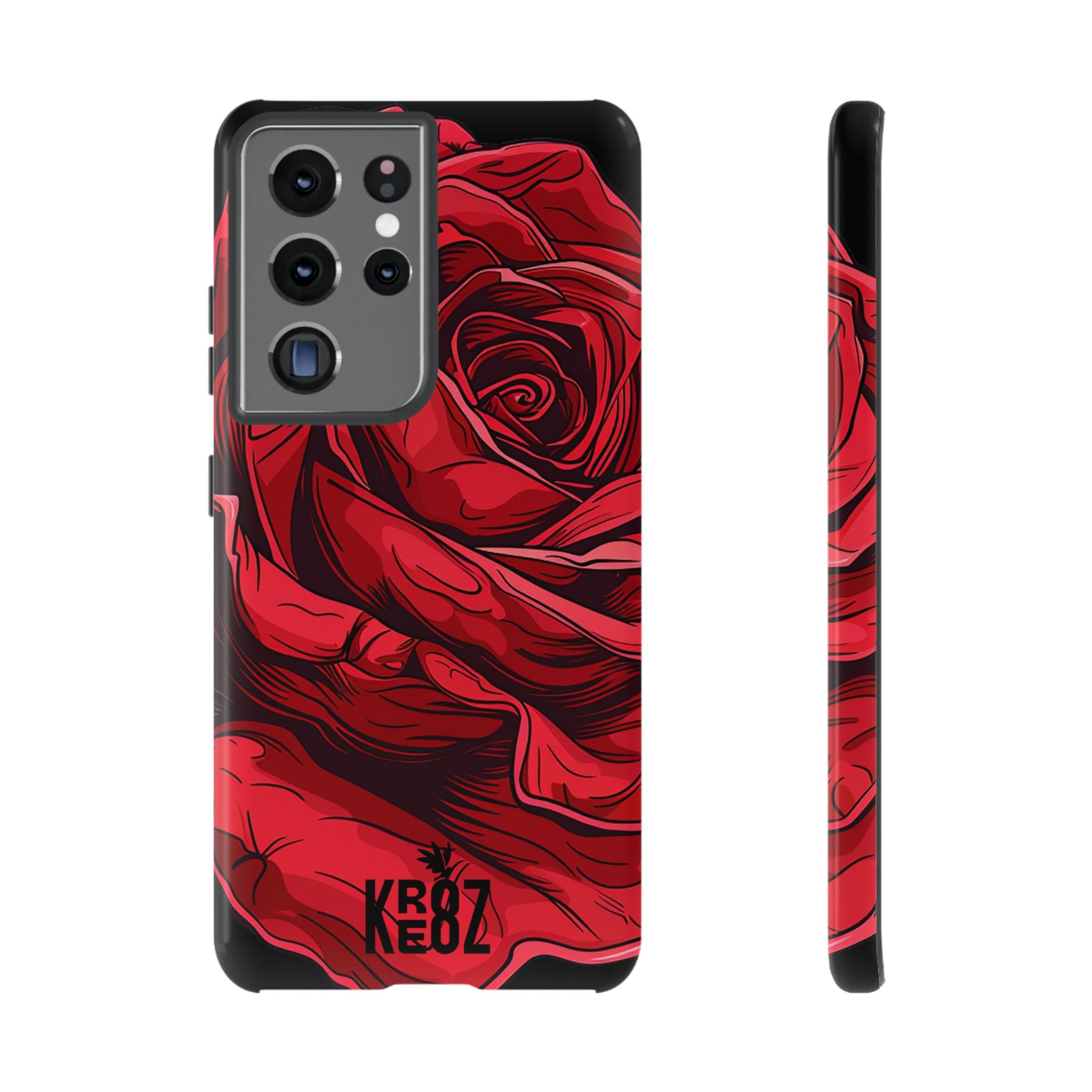 Phone Cases - Red Rose Tough Cases for durable smartphone protection