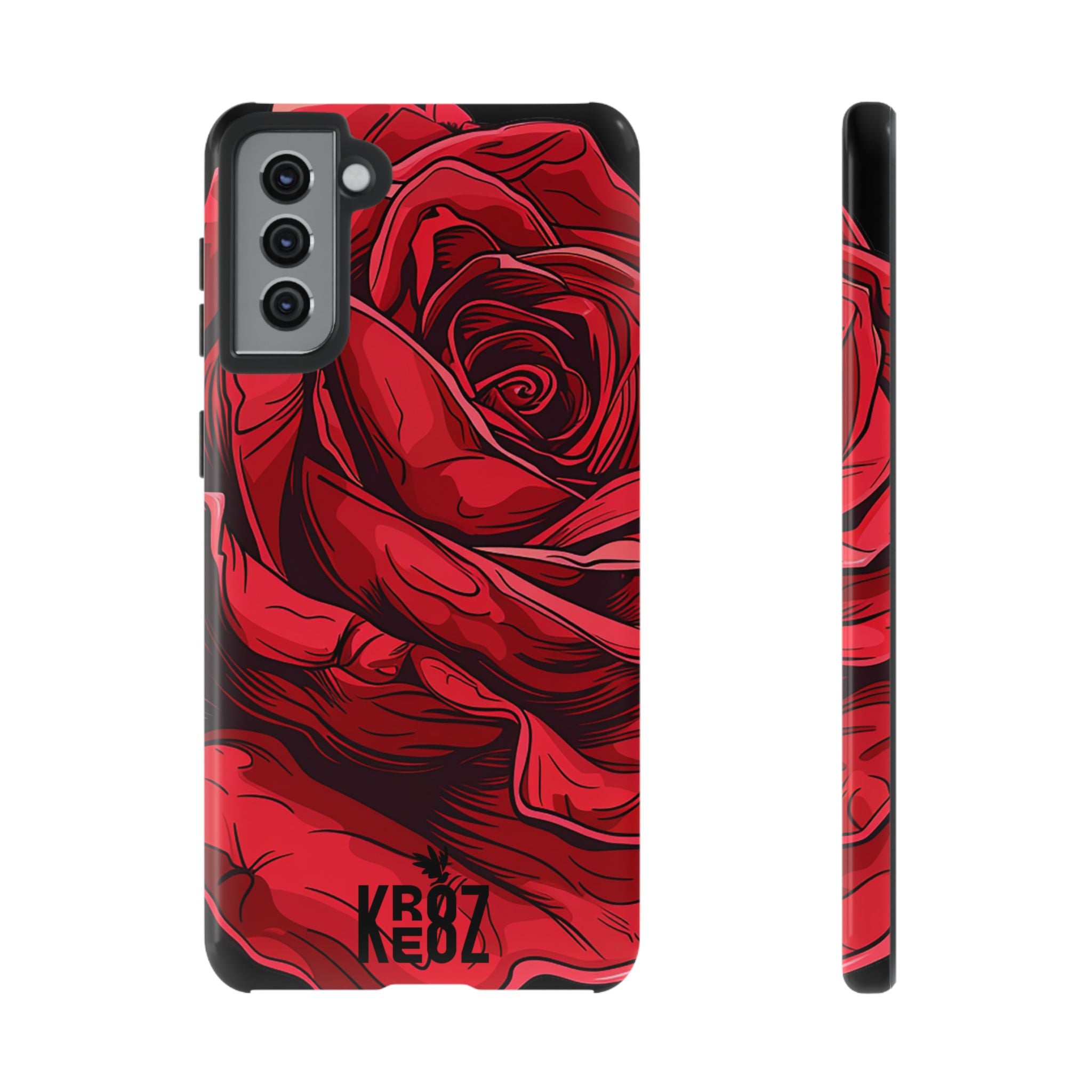 Phone Cases - Red Rose Tough Cases for durable smartphone protection