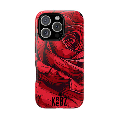 Phone Cases - Red Rose Tough Cases for durable smartphone protection