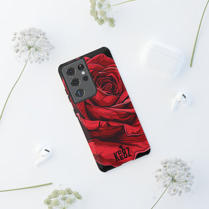 Phone Cases - Red Rose Tough Cases for durable smartphone protection