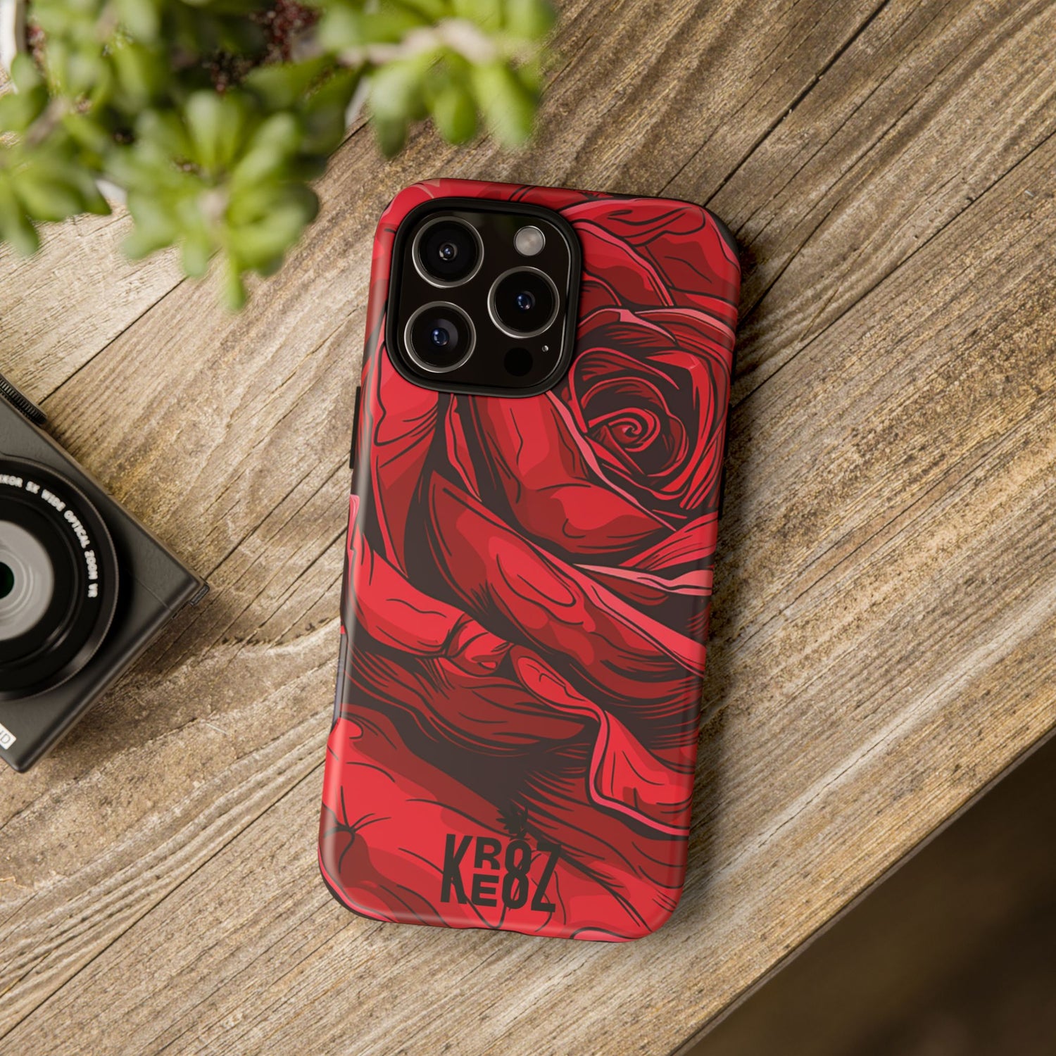 Phone Cases - Red Rose Tough Cases for durable smartphone protection