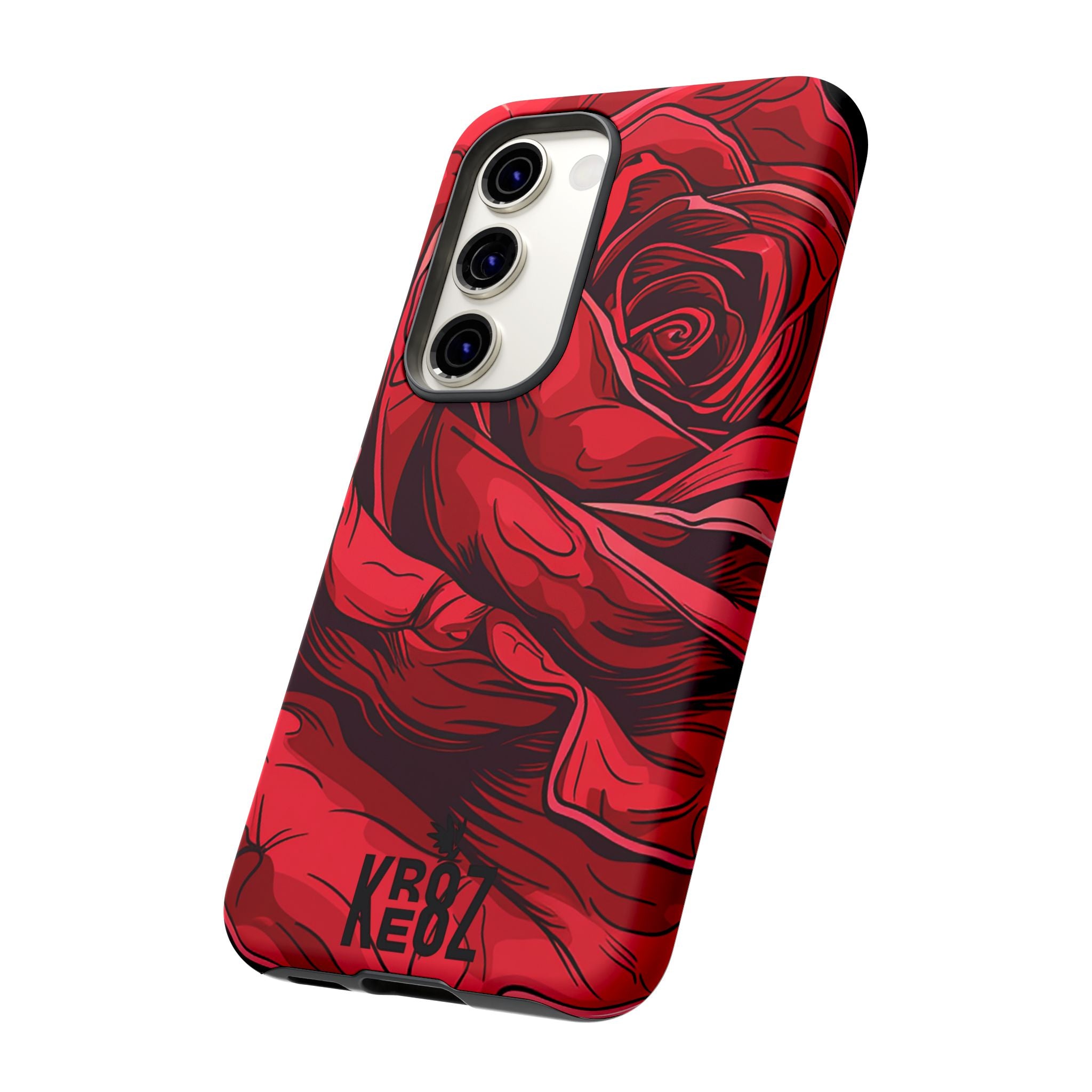 Phone Cases - Red Rose Tough Cases for durable smartphone protection