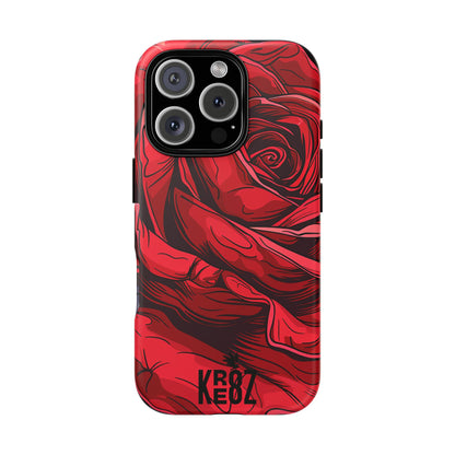 Phone Cases - Red Rose Tough Cases for durable smartphone protection