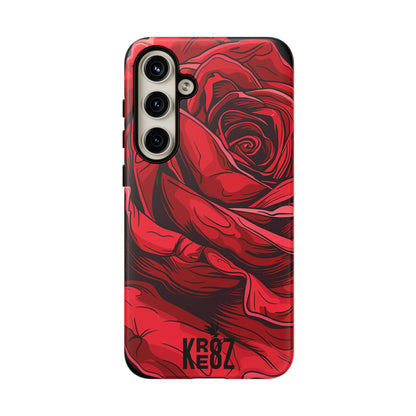 Phone Cases - Red Rose Tough Cases for durable smartphone protection