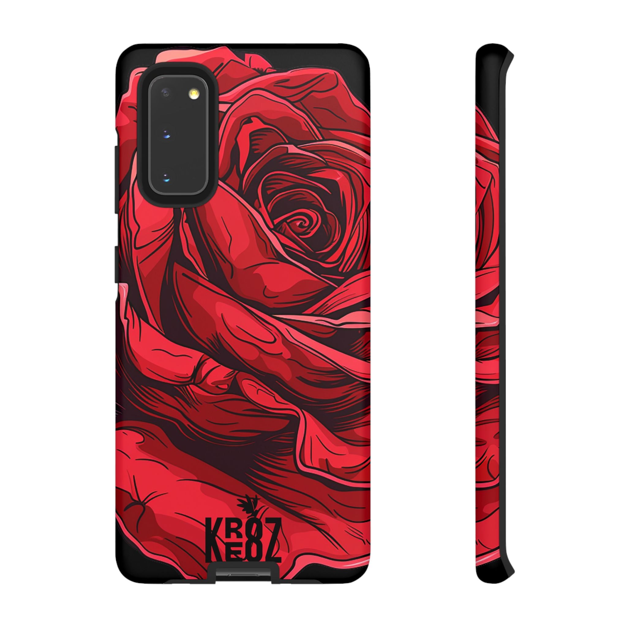 Phone Cases - Red Rose Tough Cases for durable smartphone protection