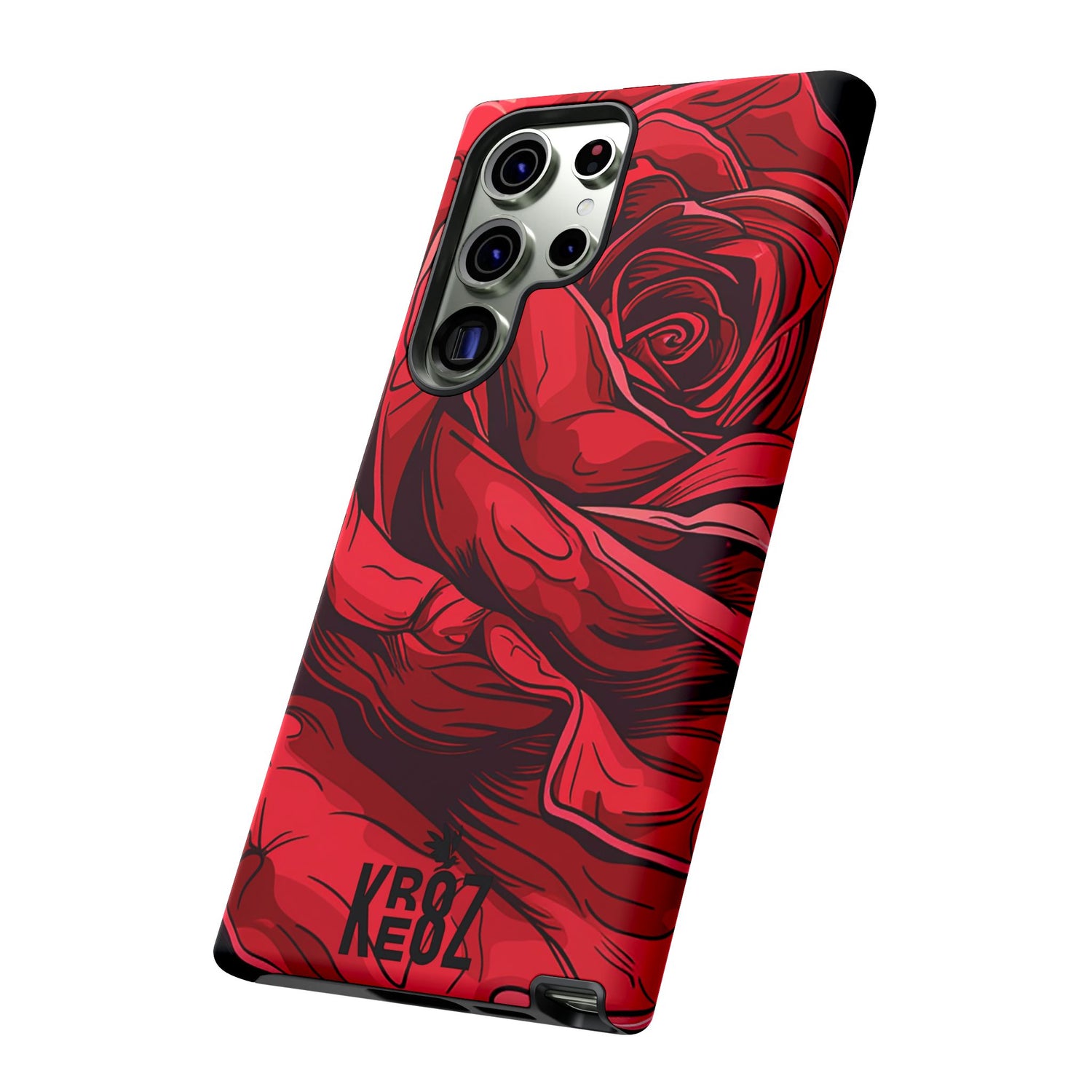 Phone Cases - Red Rose Tough Cases for durable smartphone protection