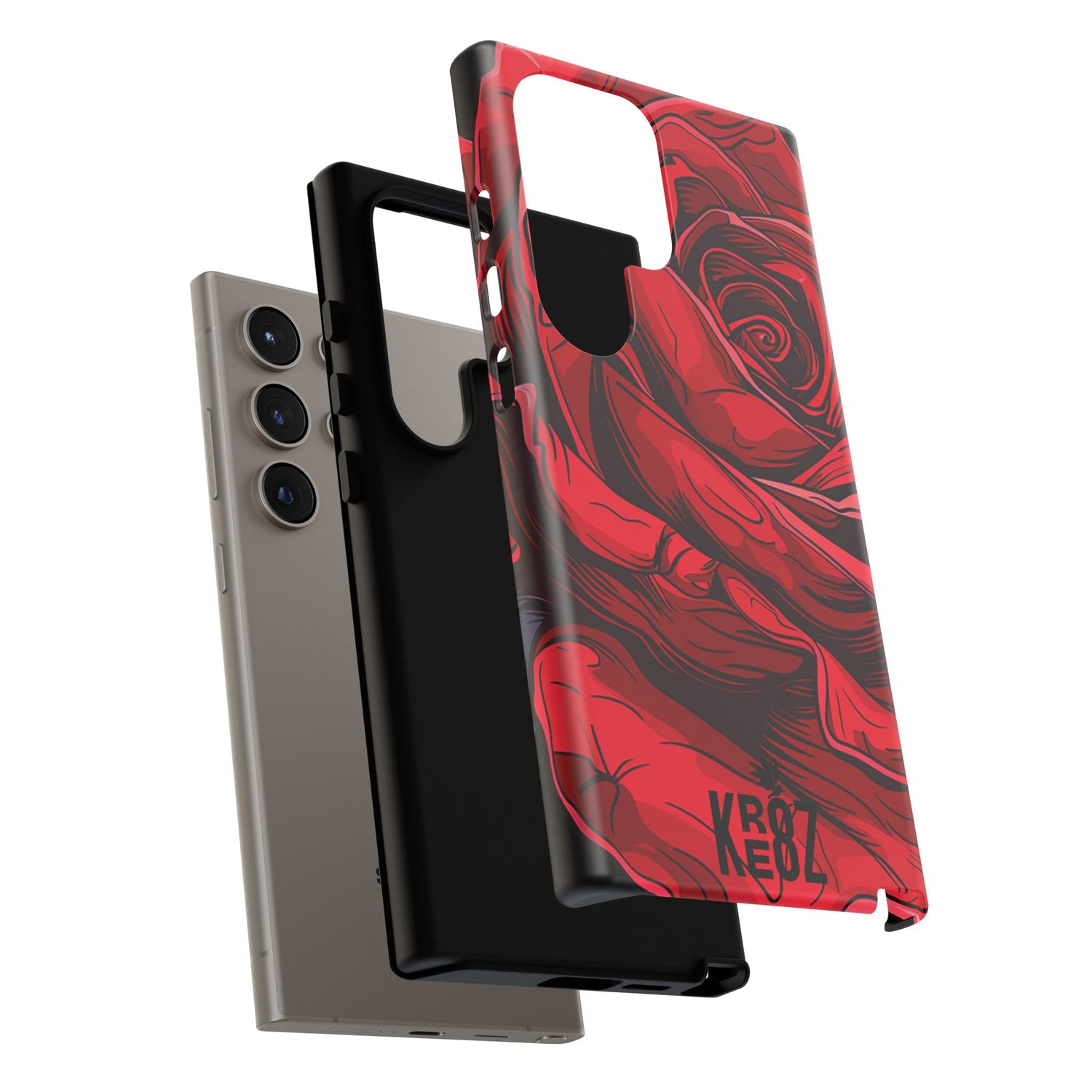 Phone Cases - Red Rose Tough Cases for durable smartphone protection