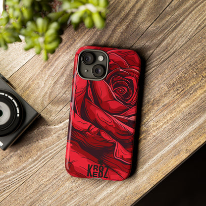 Phone Cases - Red Rose Tough Cases for durable smartphone protection