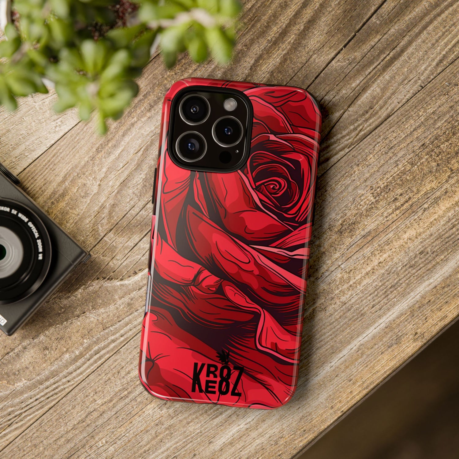 Phone Cases - Red Rose Tough Cases for durable smartphone protection