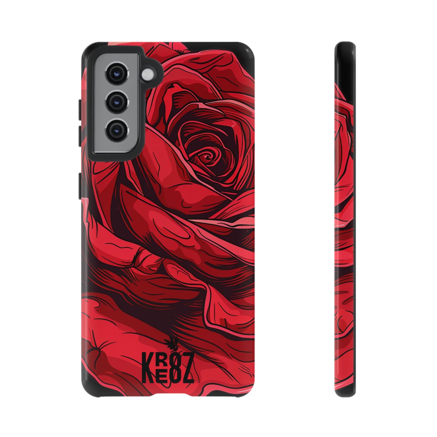 Phone Cases - Red Rose Tough Cases for durable smartphone protection